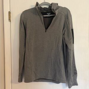 Brooks Heather Gray Long-Sleeve Quarter-Zip Hoodie